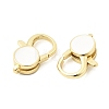 Flat Round Brass Enamel Lobster Claw Clasps KK-Z147-02G-B-3