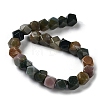 Natural Indian Agate Star Cut Round Beads Strands G-M418-C08-01-3