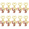 5Pcs Alloy Enamel Pendant Decorations HJEW-YW00452-1
