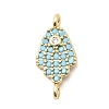 Religion Brass Micro Pave Cubic Zirconia Connector Charms KK-H529-01B-G-1