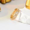 Brass Micro Pave Cubic Zirconia Finger Rings for Women SB1498-3-1