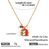 304 Stainless Steel Enamel & Rhinestone & Resin Christmas Pendant Necklaces for Women FS-WG85DFF-04-1