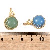 Natural Mixed Stone & Natural Cultured Freshwater Pearl Pendants PALLOY-JF05992-3