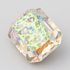 Plated Glass Rhinestone Cabochons EGLA-Q071-10x14mm-01-2