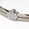 Trendy Women's 304 Stainless Steel Torque Bangles BJEW-N225-47-3