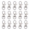 Platinum Plated Alloy Lobster Swivel Clasps For Key Ring PALLOY-E385-15P-1