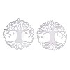 Tarnish Resistant 201 Stainless Steel Filigree Pendants STAS-S118-030P-2