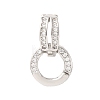 Brass Micro Pave Cubic Zirconia Clear Cubic Zirconia Twister Clasps KK-B196-01G-1