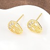 Brass Micro Pave Clear Cubic Zirconia Stud Earrings EJEW-F405-16G-5