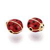 925 Sterling Silver Enamel Beads STER-T008-66G-2