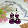 Stylish Glass Pearl Calabash Dangle Earrings EJEW-JE00422-2