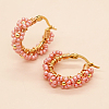 Bohemian Glass Braided Seed Beads Flower Hoop Earrings for Women CY3369-4-1