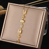 304 Stainless Steel Pave Cubic Zirconia Rectangle Oval Drop Pendant Long Tassel Necklaces FS-WGDB594-03-1