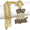 Hiphop Style Zinc Alloy Full Crystal and Jet Rhinestone Big Bank House Pendant Cuban Link Chain Necklaces for Men WG5AEC3-01-2