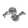 Angel Brass Natural Rhodonite Pendants KK-D361-02AS-28-2