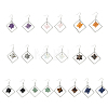 Rhombus Brass Dangle Earrings EJEW-D360-01P-2