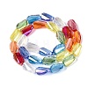 Electroplate Transparent Glass Beads Strands EGLA-N022-10B-C01-2