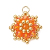Dyed Natural Malaysia Jade & Electroplate Glass Cluster Beaded Pendants PALLOY-MZ01311-01-1