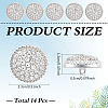 14Pcs 1-Hole Alloy Glass Shank Buttons BUTT-MA0001-16B-S-2