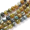 Natural Striped Agate/Banded Agate Beads Strands G-G582-8mm-44-1