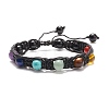 Round Natural & Synthetic Mixed Gemstone Braided Bead Bracelet BJEW-TA00131-1