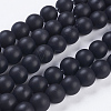 Synthetic Black Stone Bead Strands G-R345-10mm-38-1-1