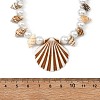 Ocean Natuarl Spiral Shell & Baking Paint Glass Pearl Round Beaded Opaque Acrylic Pendant Necklaces NJEW-JN06306-02-4