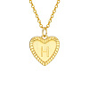 Golden Tone Brass Cable Chain Letter Heart Pendant Necklaces for Women PW-WG67FD6-08-1