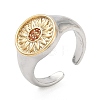 Brass Micro Pave Clear Cubic Zirconia Cuff Rings RJEW-G364-01GP-02-4