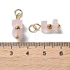Natural Rose Quartz Cuboid Beaded Pendants STAS-C120-02G-06-3