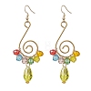 Vortex Spiral Glass Dangle Earrings EJEW-JE06861-3