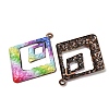 Rainbow Color Printed Iron Pendants RN-CBA3547-03B-2