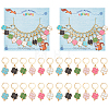 Alloy Enamel Clover Pendant Locking Stitch Markers HJEW-AB00082-1