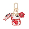 Fortune Cat Fish Flower Alloy Enamel Pendant Decorations AL-CJEB47-01-2