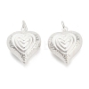 925 Sterling Silver Textured Heart Charms STER-P071-13S-1