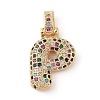 Brass Micro Pave Cubic Zirconia Pendants ZIRC-P121-01G-P-1