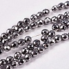 Electroplate Non-magnetic Synthetic Hematite Beads Strands X-G-J169B-3mm-02-1