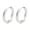 Tarnish Resistant 304 Stainless Steel Textured Huggie Hoop Earrings for Women EJEW-C096-35C-1