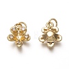 Brass Micro Pave Clear Cubic Zirconia Charms ZIRC-C020-05G-2
