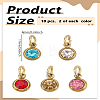 10Pcs 5 Colors 304 Stainless Steel Charms PALLOY-LP00007-2
