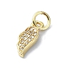 Brass Micro Pave Clear Cubic Zirconia Charms KK-H475-53G-01-2