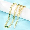 7MM Brass Pave Cubic Zirconia Figaro Chain Necklaces NJEW-D324-05G-03-5