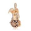 Golden Plated Brass Hollow Round Cage Pendants KK-J249-08G-2