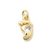 Brass Micro Pave Cubic Zirconia Charms KK-Z135-02G-03-1