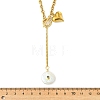 Adjustable 304 Stainless Steel Heart Pendant Curb Chain Lariat Necklaces NJEW-JN06252-4
