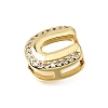 Brass Micro Pave Clear Cubic Zirconia Initial Spacer Bars KK-E802-34G-U-2