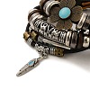 Fashionable multi-layer alloy beaded turquoise woven bracelet with simple butterfly decoration leather bracelet AO9489-9-2