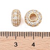 Brass Micro Pave Clear Cubic Zirconia Beads KK-B100-008G-3