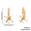 Brass Clear Cubic Zirconia Airplane Hoop Earrings HG3511-1-3