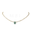 Natural Amazonite Faceted Teardrop Pendant Necklaces NJEW-JN06432-2